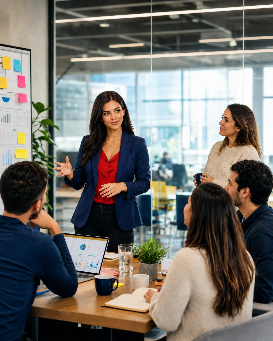 TCA team collaborating with a North American client in a modern office